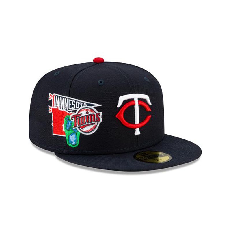 MLB Minnesota Twins City Patch 59Fifty Fitted (EGZ5383) - Blue New Era Caps